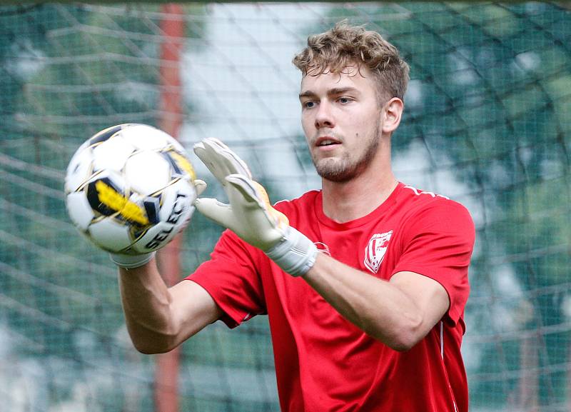 První trénink prvoligového klubu FK Pardubice na hřišti Pod vinicí v Pardubicích.