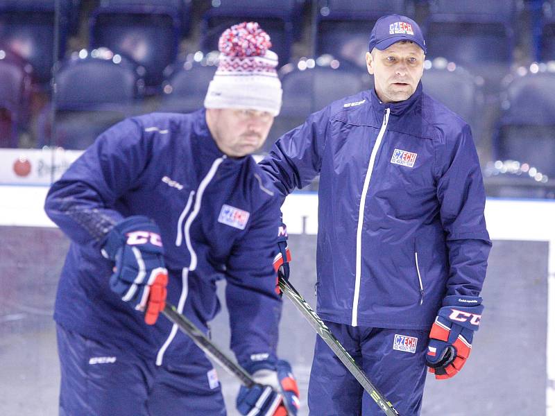 Trénink České hokejové reprezentace před Carlson hockey games v pardubické Tipsport areně.