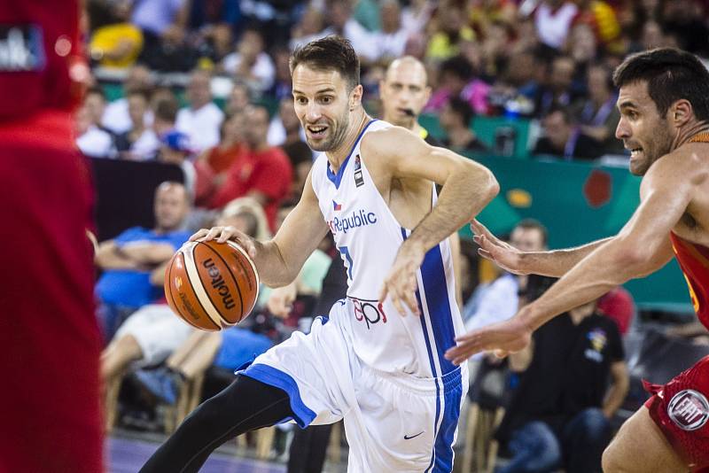 Z basketbalového duelu Česko - Španělsko na ME  2017.