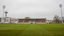 Nový fotbalový stadion prvoligového týmu FK Pardubice v prostorách bývalého Letního stadinu v Pardubicích  je téměř hotov.