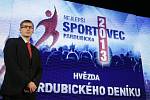 Vyhlášení sportovce Pardubicka 2013. Ředitel celostátní inzerce Deníků Daniel Pečenka.