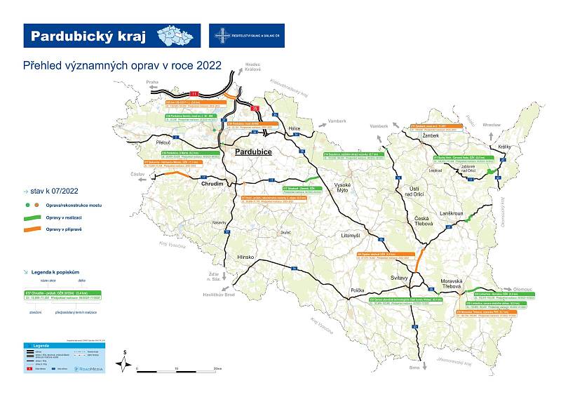 CELÝ KRAJ. Co řidiče čeká v létě na státovkách v Pardubickém kraji?