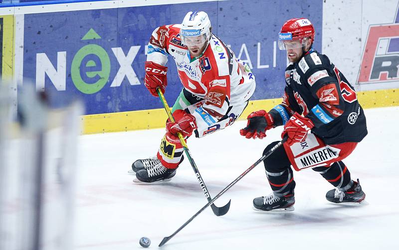 Hokejová extraliga: HC Dynamo Pardubice - HC Oceláři Třinec.