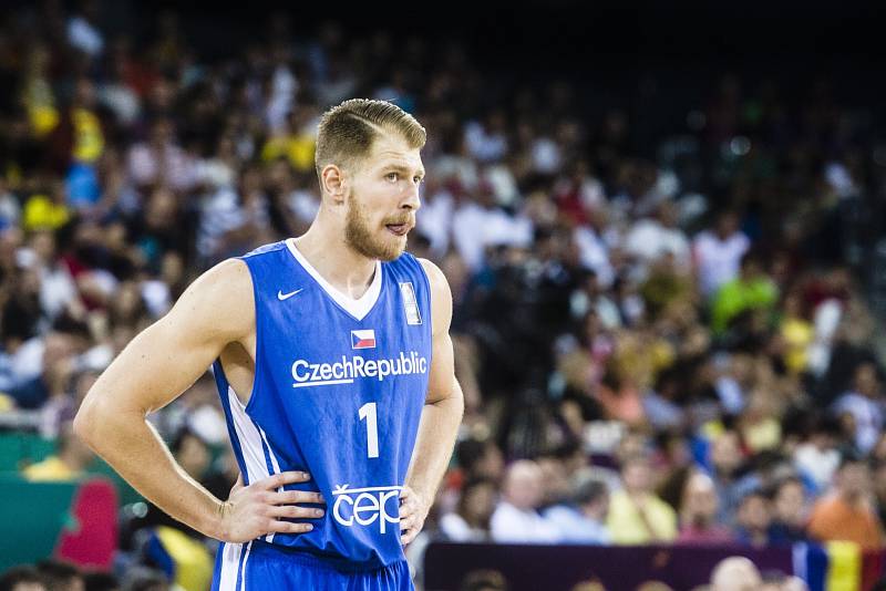 Z basketbalového duelu Česko - Rumunsko na ME basketbalistů 2017.