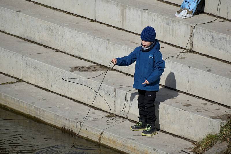 Lidé vyrazili do ulic a parků, aby si nejspíš poslední letošní sníh užili. Během dopoledne ale sněhová vrstva začala pod náporem slunečních paprsků rychle mizet.