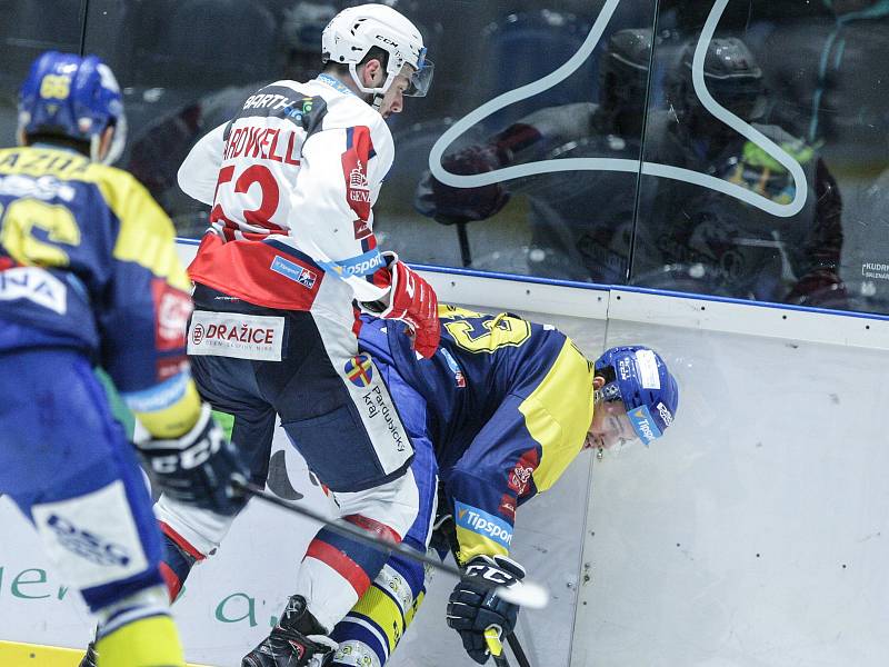 Hokejová extraliga: HC Dynamo Pardubice - PSG Berani Zlín.