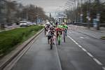 Koloběžci na trati Pardubického vinařského půlmaratonu. 