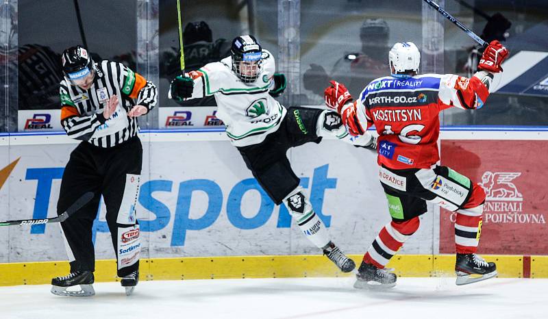 Čtvrtfinále play off hokejové extraligy: HC Dynamo Pardubice - BK Mladá Boleslav.