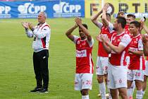 Fotbalové utkání Fortuna:ligy FK Pardubice - FC Viktoria Plzeň na Městském stadionu Ďolíček v Praze.