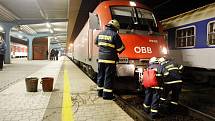 Střet s vlakem muž nepřežil. Části těla hledali hasiči a policisté na tří kilomtrech trati.