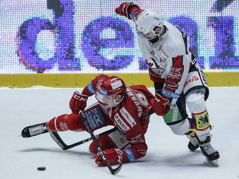 Hokejová extraliga: HC Dynamo Pardubice - HC Oceláři Třinec.