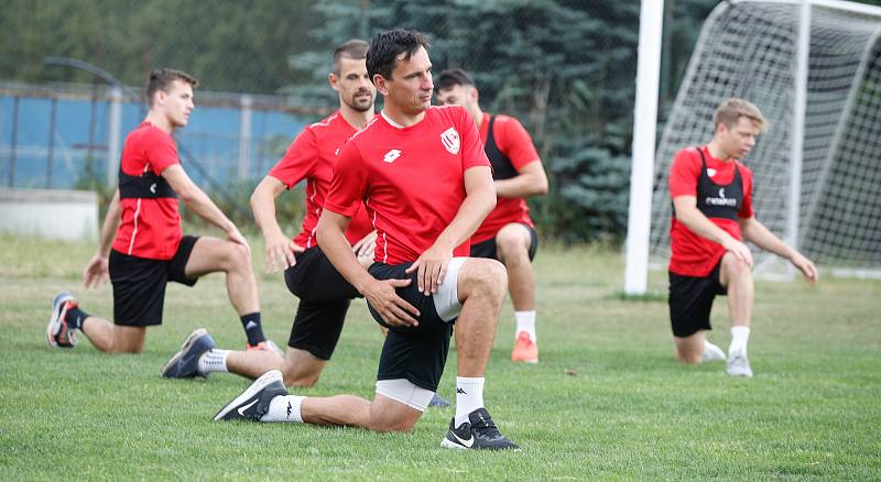 První trénink prvoligového klubu FK Pardubice na hřišti Pod vinicí v Pardubicích.