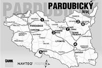 Mapa silničních uzavírek a omezení v Pardubickém kraji