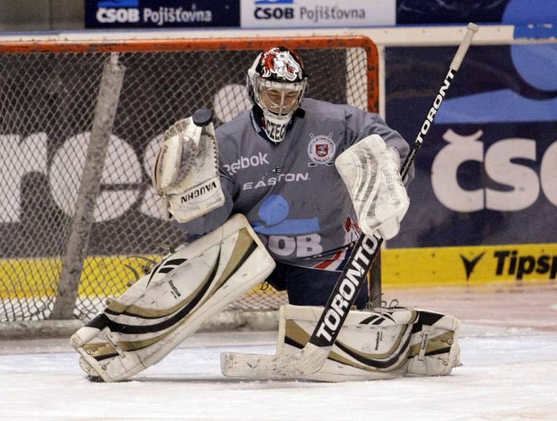 Trénink hokejistů před play off