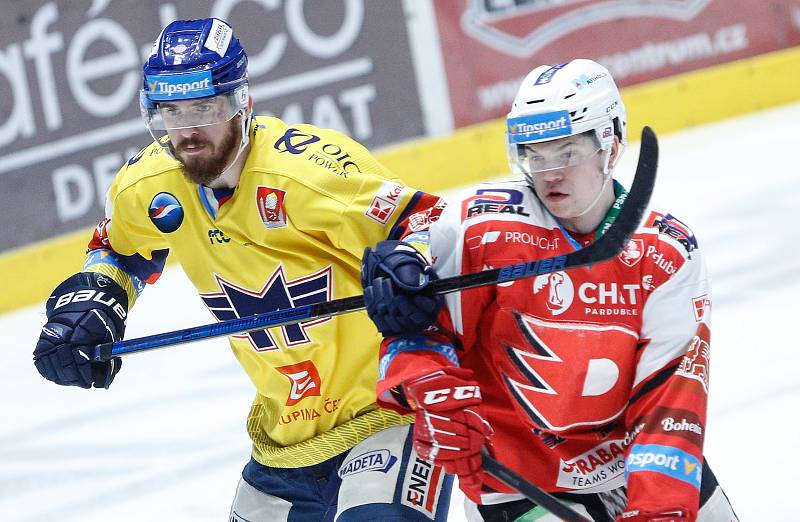 Hokejová extraliga: HC Dynamo Pardubice - Madeta Motor České Budějovice.