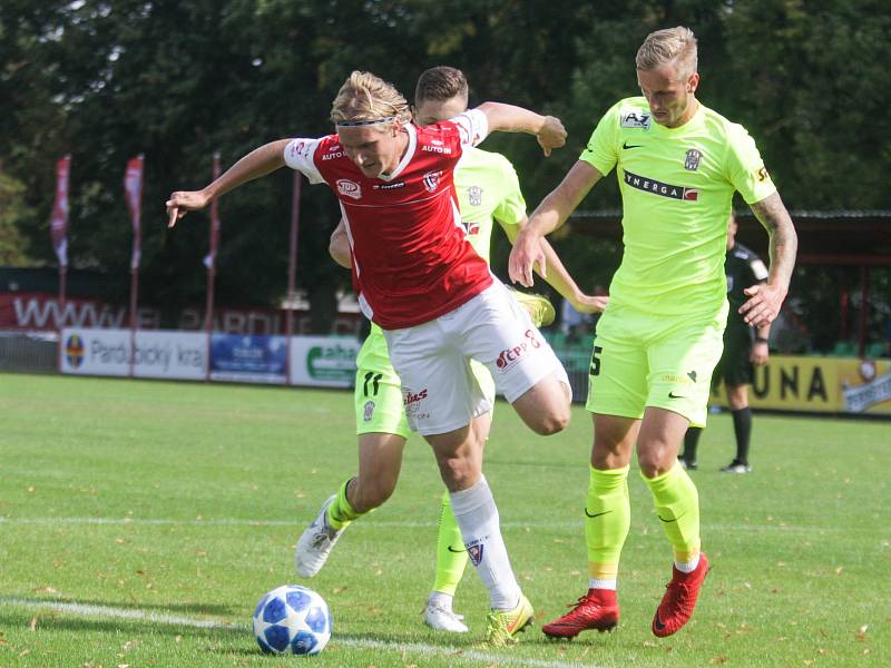 Fotbalová FORTUNA:NÁRODNÍ LIGA: FK Pardubice - FC Zbrojovka Brno.