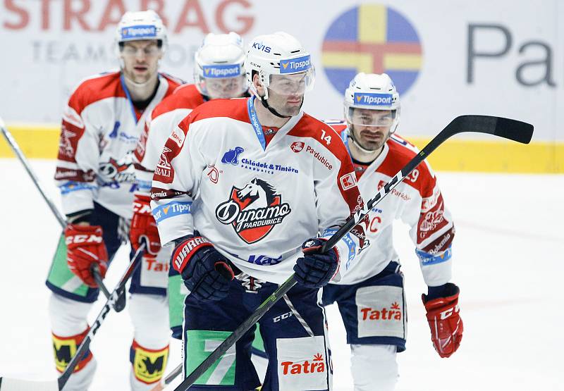 Hokejová extraliga: HC Dynamo Pardubice - PSG Berani Zlín.