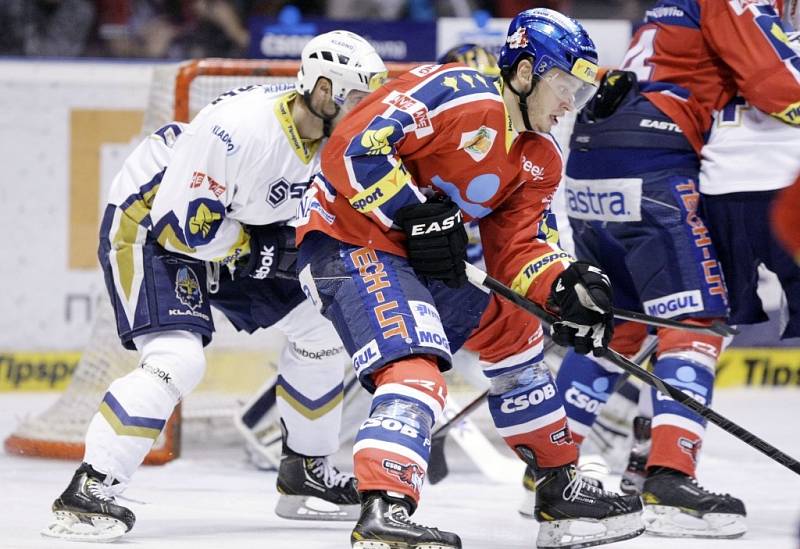 Ze 3. utkání předkola play off: Pardubice - Kladno 3:1.