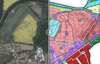 Chystaný územní plán města Pardubic plánuje proměnit velké plochy polí ve stavební parcely. Ukazuje to srovnávací mapka.