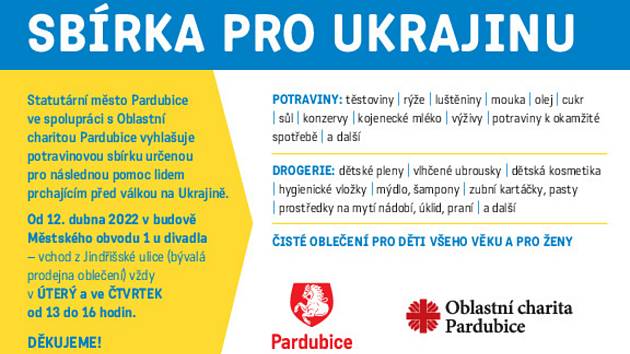 V Pardubicích vzniklo nové místo pro sbírku na pomoc Ukrajině - Pardubický  deník