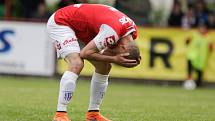 Utkání Fortuna národní ligy Pardubice - Třinec (2:0).