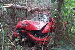 V pondělí dopoledne mladá žena havarovala s osobním vozidlem u Kladrub nad Labem, jízdu ukončila až mimo silnici v lesíku.
