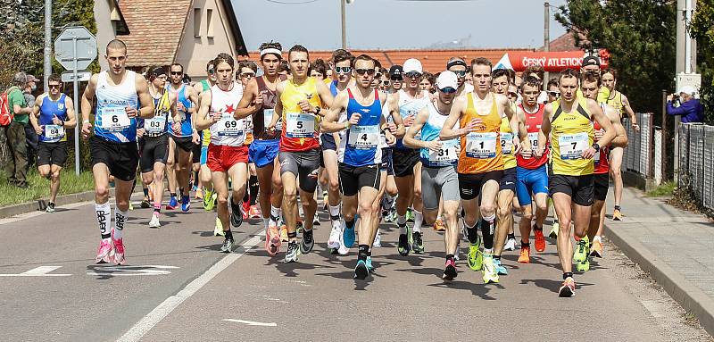 Mistrovství České republiky v půlmaratonu vyhráli Vít Pavlišta (číslo1) a Tereza Hrochová (číslo 11).