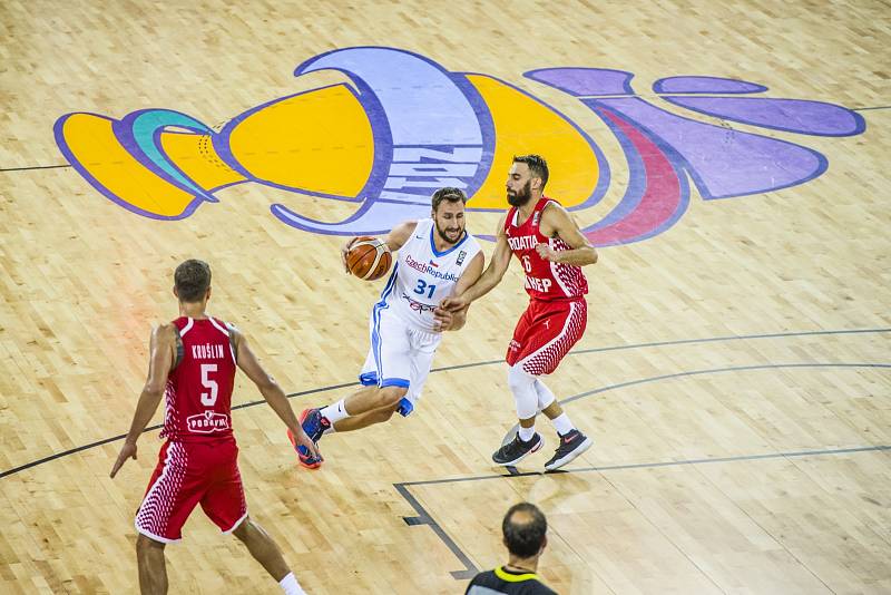 Z basketbalového duelu Česko - Chorvatsko na ME 2017.