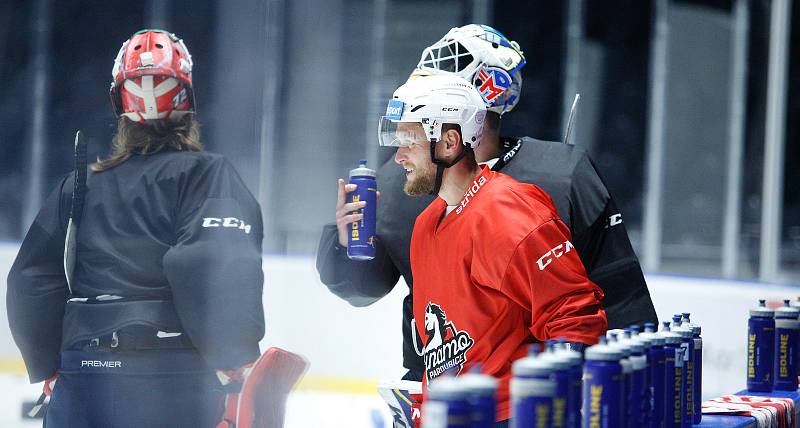 První trénink hráčů HC Dynamo na ledě v pardubické enteria areně.