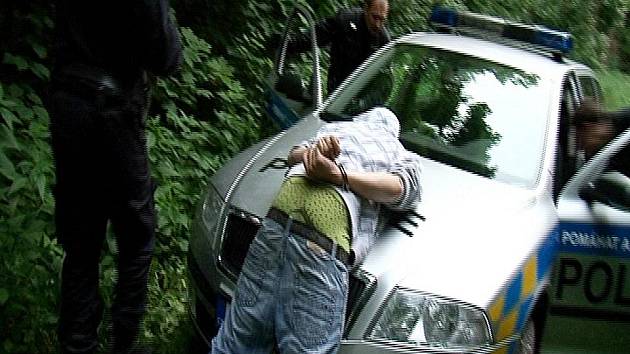 Kriminálník policistům neunikl. Násilníka dopadli policisté nedaleko Nemošic v lesíku.