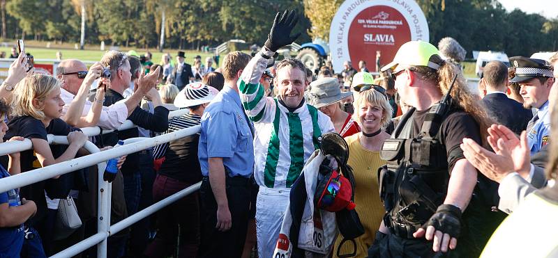 Vítězem 129. Velké pardubické se Slavia pojišťovnou na pardubickém dostihovém závodišti se stal Theophilos s Josefem Bartošem.