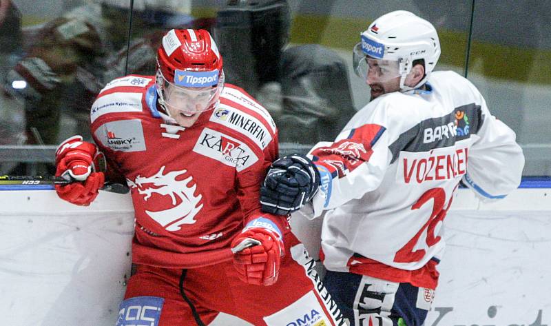 Hokejová extraliga: HC Dynamo Pardubice - HC Oceláři Třinec.