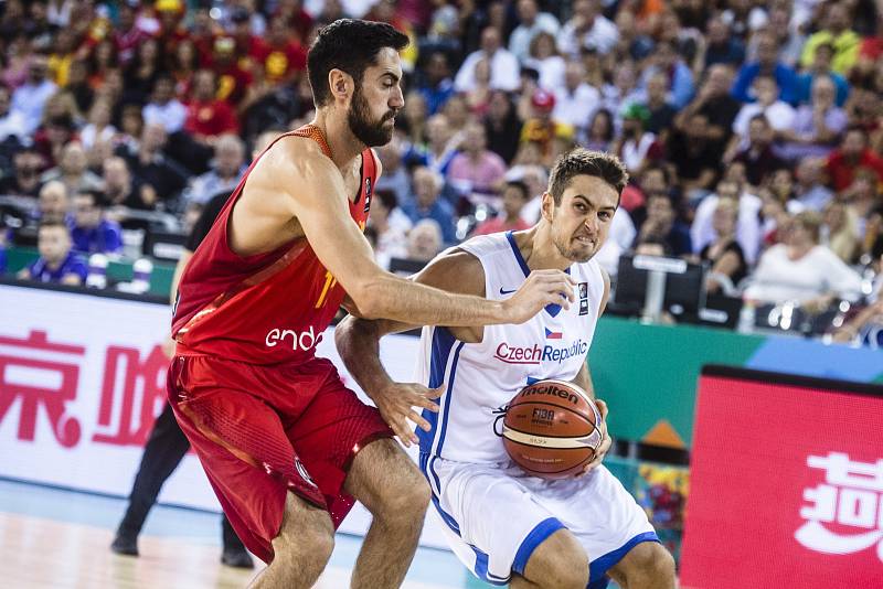 Z basketbalového duelu Česko - Španělsko na ME  2017.