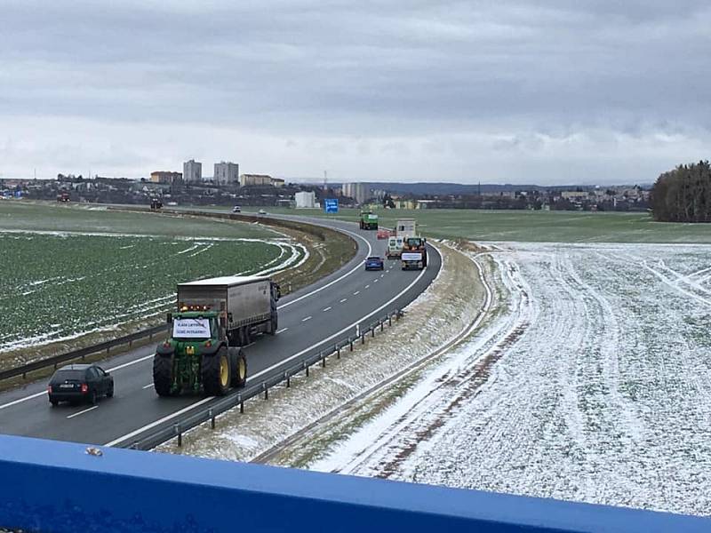 Protest zemědělců v Pardubickém kraji