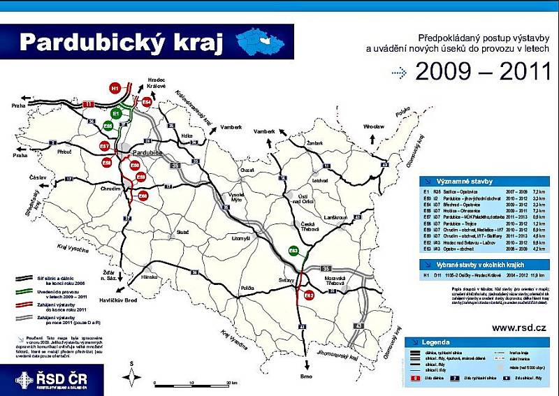 Výstavba dálnic a rychlostních komunikací v Pardubickém kraji