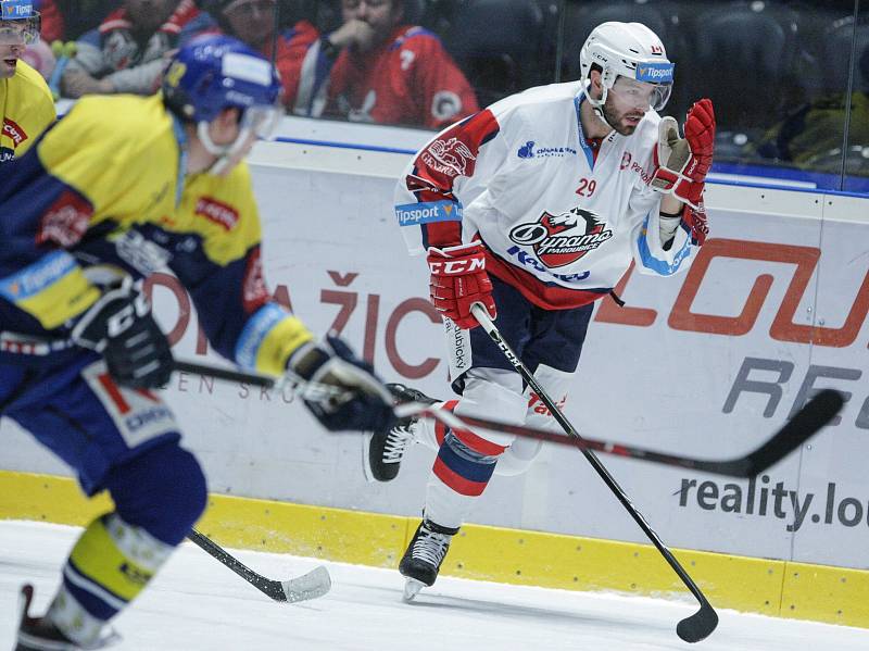 Hokejová extraliga: HC Dynamo Pardubice - PSG Berani Zlín.