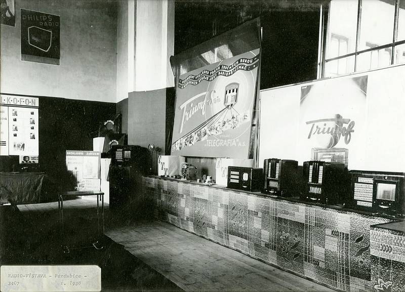 Firma Telegrafia na výstavě radiotechnických výrobků v Pardubicích, 1936 Foto: Východočeské muzeum v Pardubicích