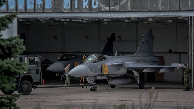 Stíhací letoun JAS-39 Gripen.