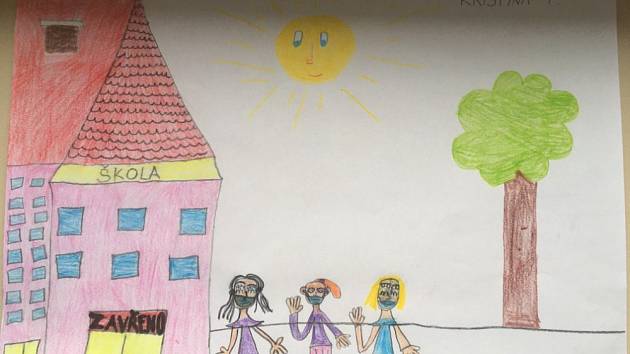 Žáci 1.A Bolevecké základní školy v Plzni kreslili a tvořili.