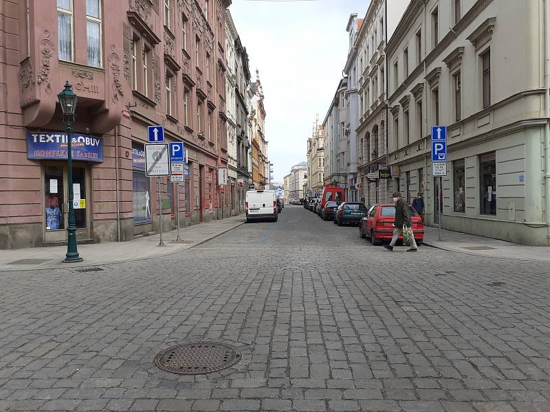 Centrum Plzně během lockdownu.