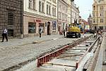 Rekonstrukce tramvajových kolejí na náměstí Republiky