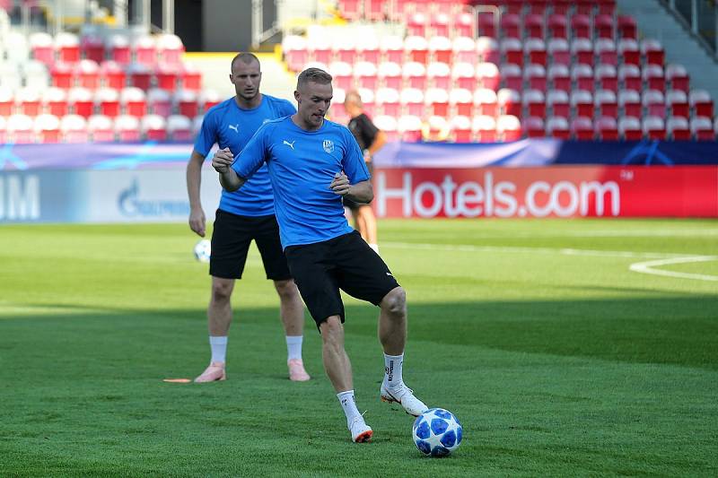 Trénink fotbalistů Viktorie Plzeň před zápasem s CSKA Moskva