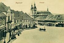 Náměstí v Nepomuku v roce 1910.