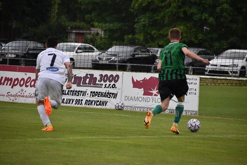 28. kolo I. A třídy: FC Rokycany B (zelení) - Slavoj Mýto B 5:2.