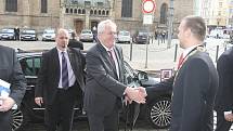 Prezident Miloš Zeman na náměstí Republiky v Plzni