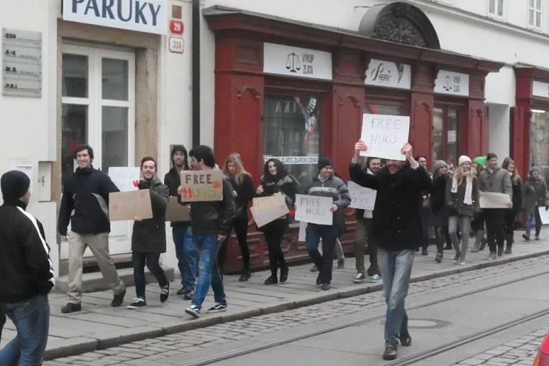 Pochod zahraničních studentů po Plzni