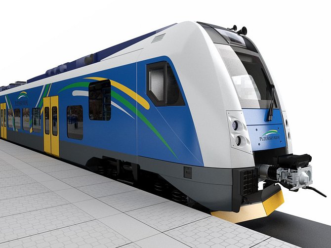 Barevná varianta vlaku RegioPanter, kterou v anketě vybrali obyvatelé kraje.