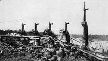 Jedna ze zničených výrobních hal v bolevecké muničce.