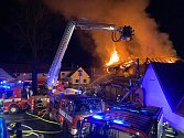 Požár restaurace Angusfarm v Soběsukách