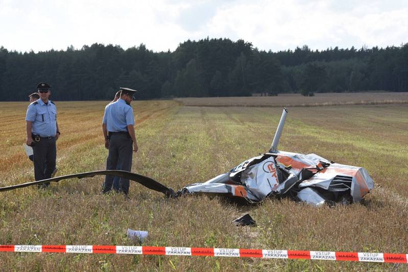 Havárie vrtulníku u Rybnice na severním Plzeňsku